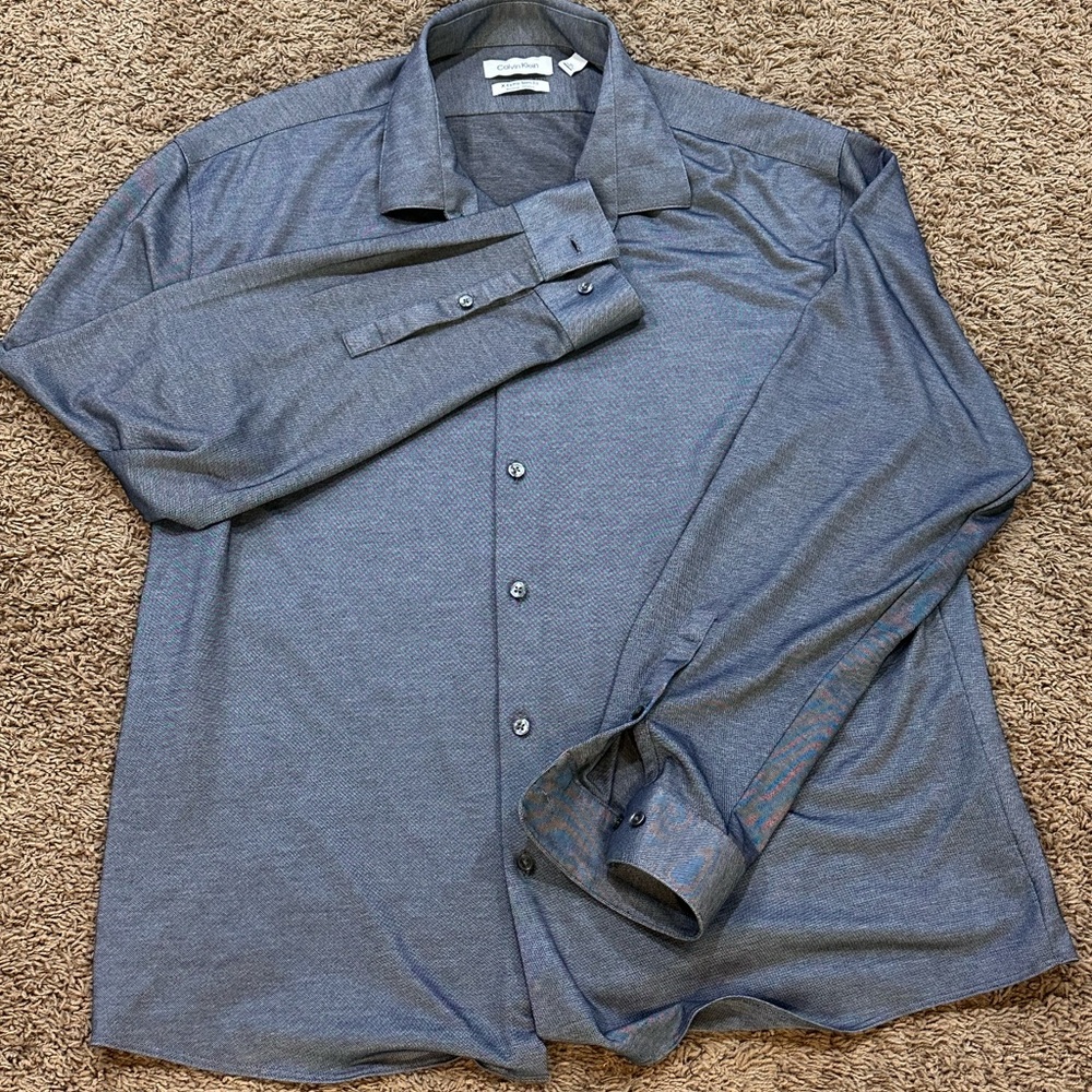 Calvin Klein Wicking Stretch Extra Slim Fit Men’s Size Extra Large Long Sleeve - Picture 3 of 4